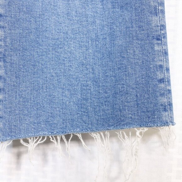 Madewell Kick Out Jeans Women's 32 Mid Rise Raw Hem Flare Stretch Medium Wash - Picture 5 of 13